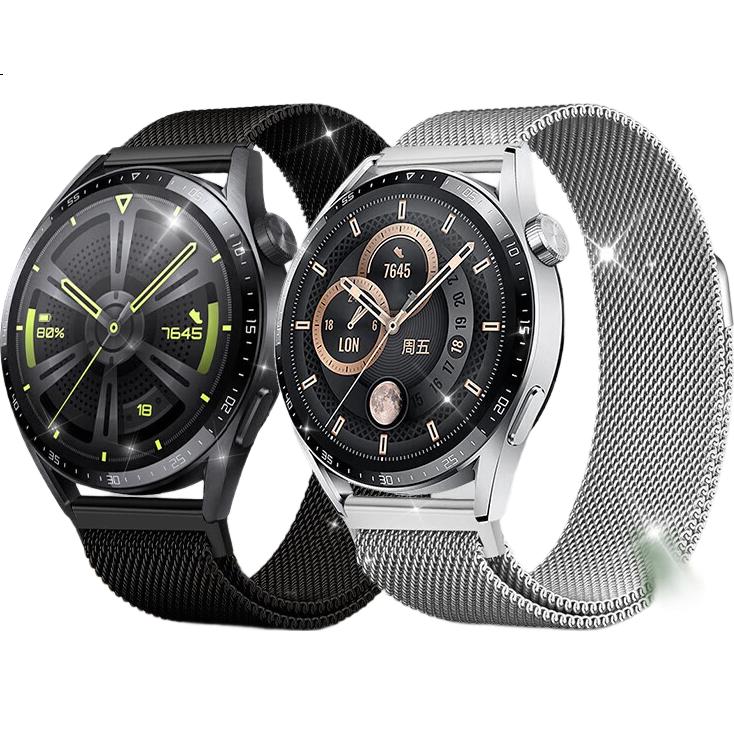 Ремешок Weiqiantu для Huawei Watch GT3/GT2/42MM, магнитный, миланский, для мужчин и женщин, 42/43 мм, черный