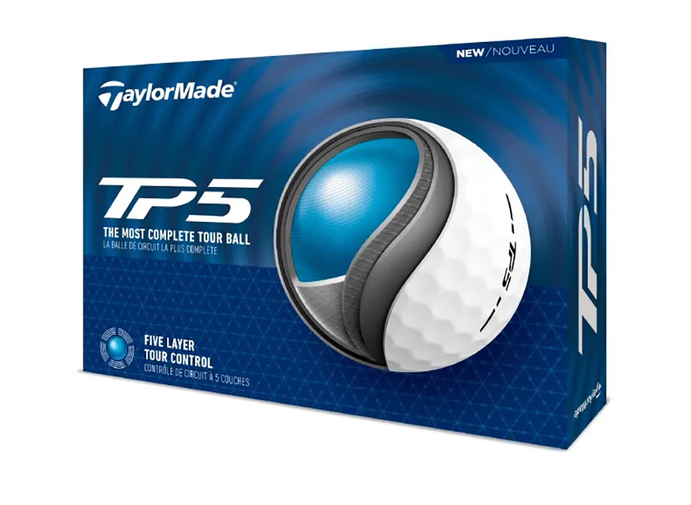 Taylormade TP5 3.0 Golf Balls 5-Layer Practice and Tour Professional White 12-Pack 10