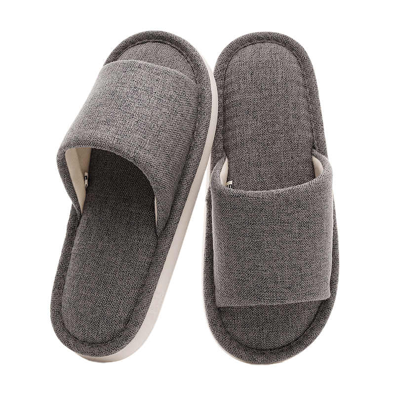 XGGC Cotton Linen Slippers Men Spring Autumn Home EVA Thick Sole Linen Couple Four Seasons Fabric Slippers Women Khaki 42-43