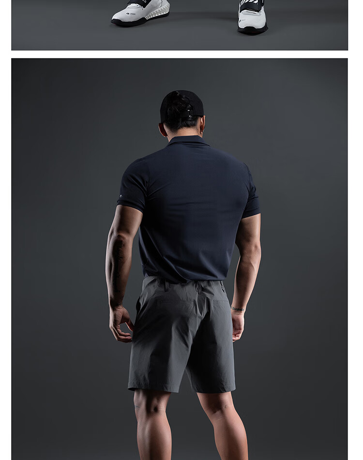 Monster Guardians Men's Summer Versatile Short-Sleeve Polo Shirt, Fitness Training Slim-Fit T-Shirt, Carbon Gray, 2XL 32