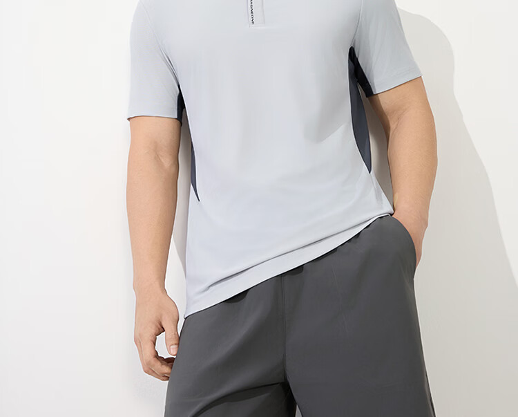 361° Men's Sports T-Shirt Spring Summer New U-Neck Polo Ice Cool Casual Short Sleeve Top 652624105-1 19