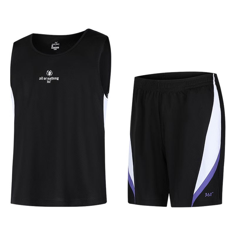 361° Men's Summer Sports Set Quick-Dry Basketball Running Fitness Jersey Vest and Shorts Two-Piece Set 652621901-1