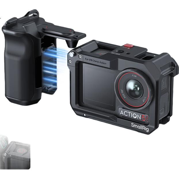 SmallRig Handle Street Photography Kit for DJI Action5 Pro/4/3 Sports Camera Cage Expansion Metal Protective Frame Shockproof Shooting Accessories