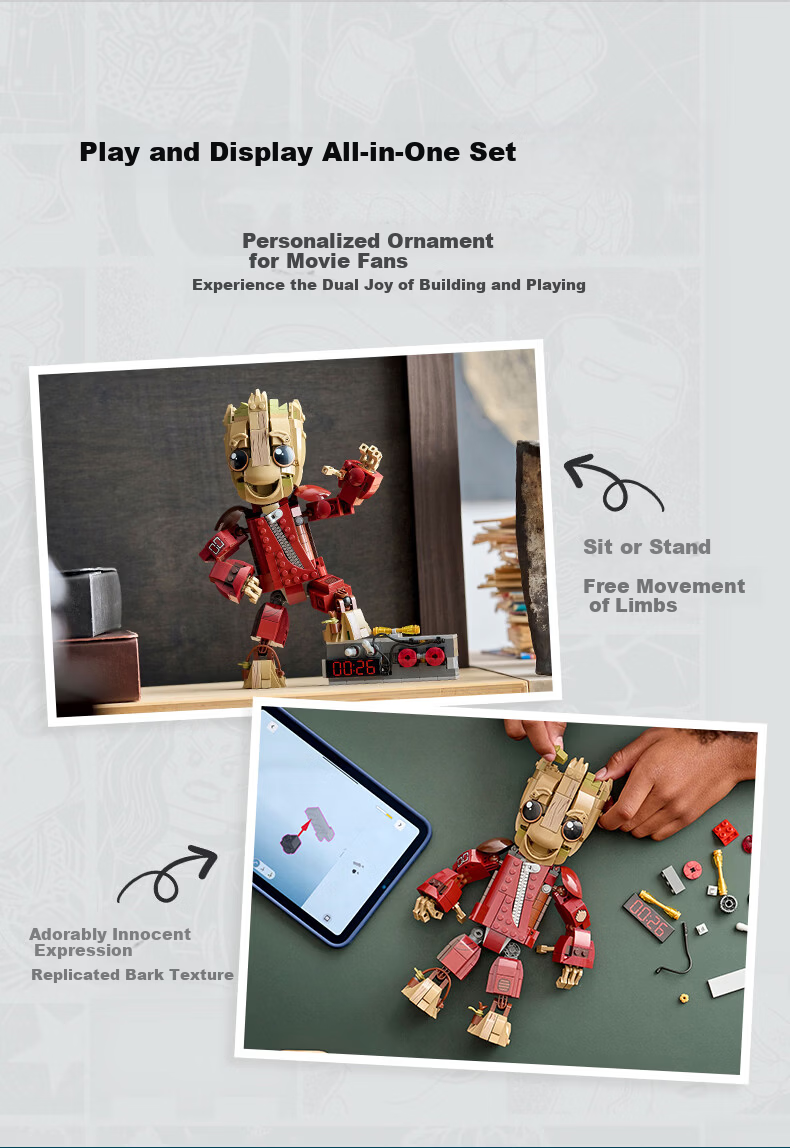 LEGO Super Heroes 76341 Ravager Groot Kids Boys Girls Toy Gift New Year Decoration 5