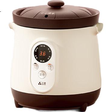 SANYUAN 1.2L Мини-горшок для тушения из фиолетовой глины, электрическая кастрюля для тушения, каша, умный таймер, суповая кастрюля, мини-кастрюля для детского питания XYDTG12-SA12