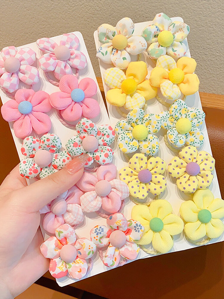 CHIMERA 20-Piece Fresh Cute Floral Children's Hair Ties Braided Ponytail Elastics Hair Accessories Girls Birthday Gift 1