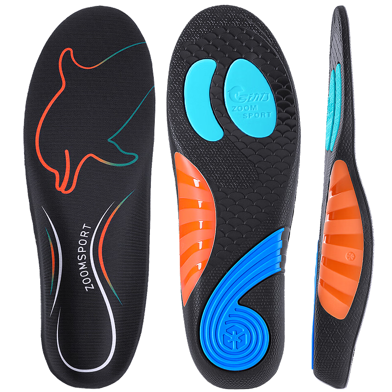 Footprint Tribe Whale Insole Professional Arch Support Insoles for Men Flat Feet Sports Shock Absorption Comfortable for Long Standing Size 43-44