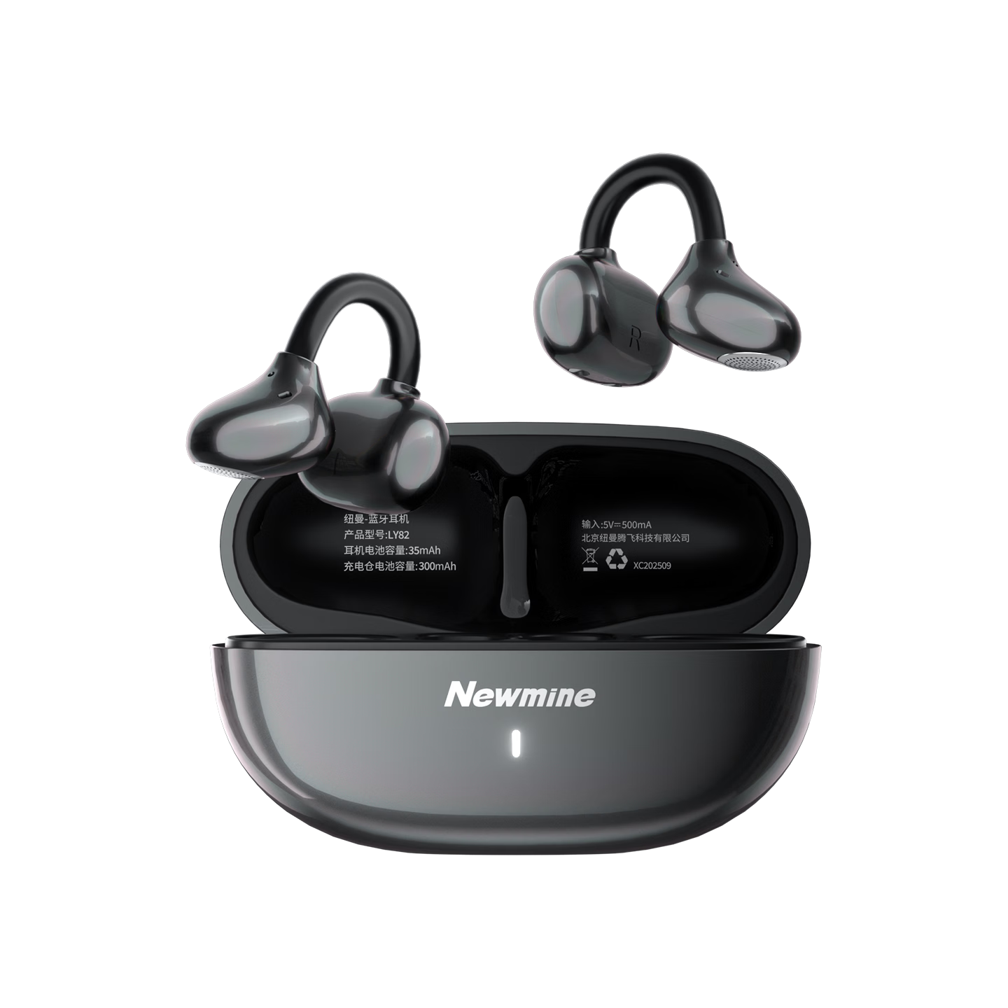 Newmine LY82 Bluetooth Ear Clip Bone Conduction Headphones Open-Ear Noise Cancelling Long Battery Life Compatible with Apple Huawei Xiaomi OPPO Phones