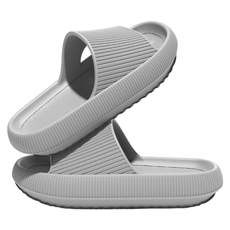 Qisefang Slippers for Men with Squishy Feel, Extra Large Size, Non-Slip Thick Sole, Medical Grade EVA, Bathroom Sandals for Women, Gray, Size 46-47