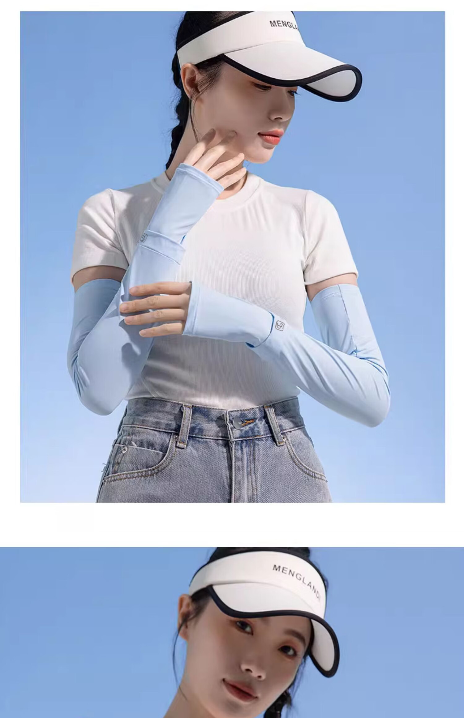 Langsha Ice Silk UV Protection Arm Sleeves for Men and Women Summer Outdoor Driving Cycling Cooling Sleeve Covers 20