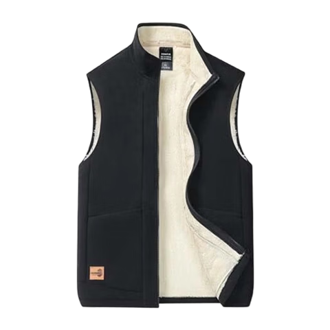 Miiow Men's Cotton Vest Autumn Winter Puffer Sleeveless Thick Warm Stand Collar Jacket Dark Blue XL