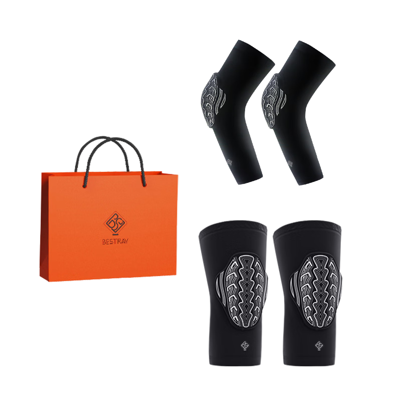 Bestray 5D FOM Children's Basketball Knee And Elbow Pads Set, Anti-Fall Sports Professional Soccer Knee Pads, Specialized