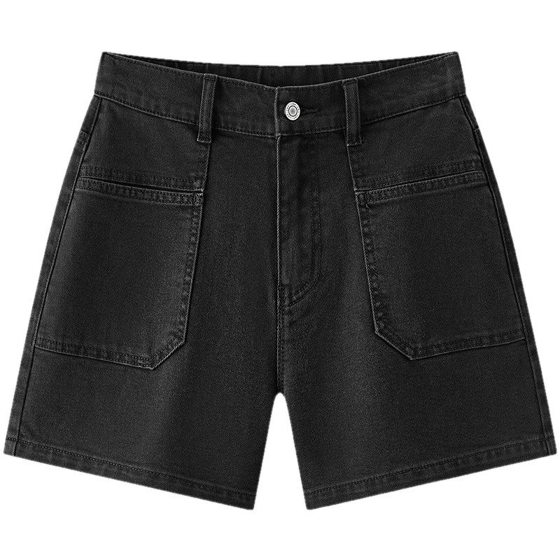 Semir Senrou | Women's Jeans, Summer Vintage Washed, Semi-Elastic Waist, Shorts, Retro Trendy Straight-Leg Pants, 103325122001