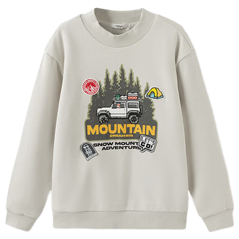 BALABALA Children's Clothing Boys' Sweatshirt Winter Wear Casual Mid-Length Collar Top Warm Fashion Versatile Trendy