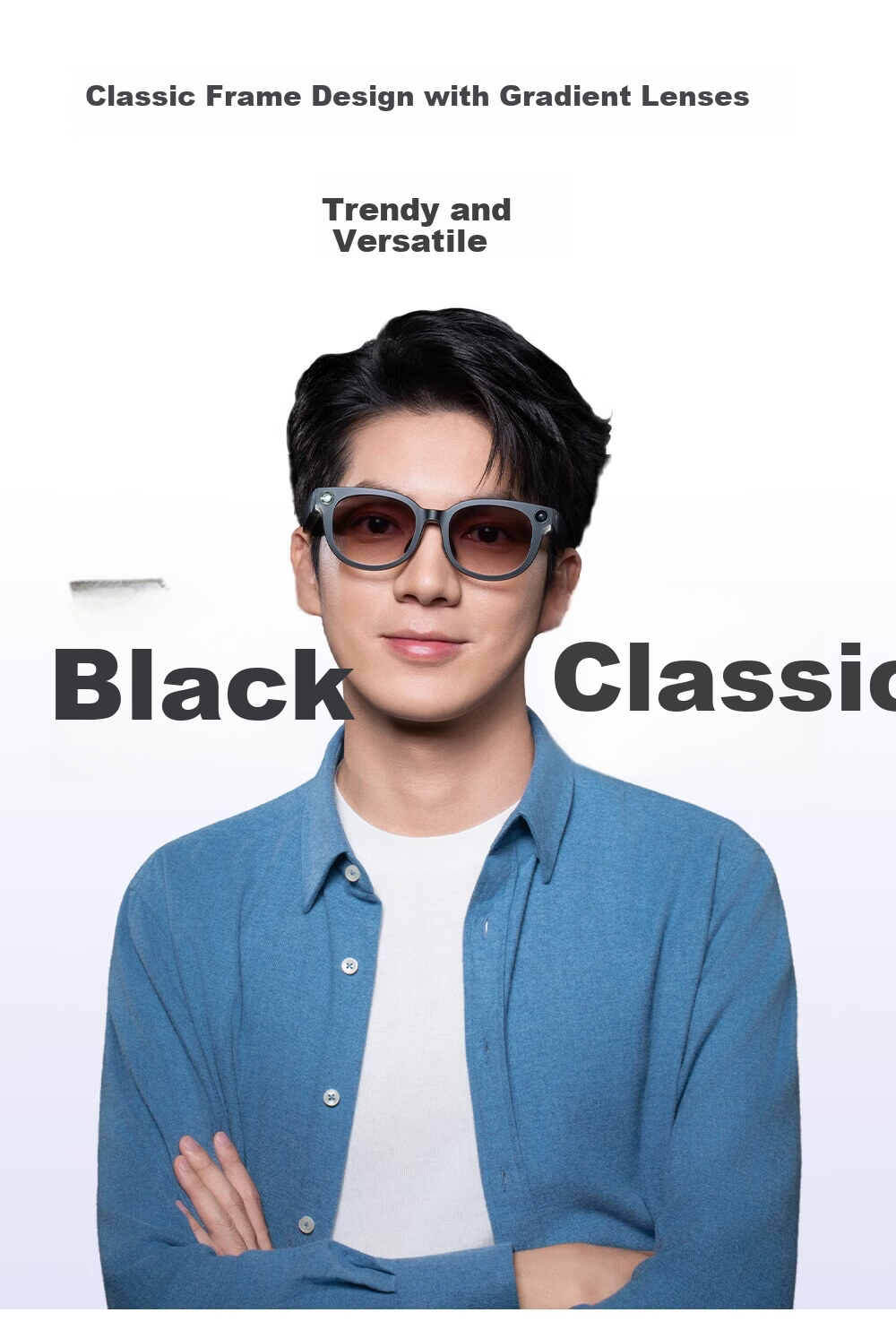 KTC AI Translation Smart Glasses Real-time Conversation Simultaneous Translator Xiaomi Alternative Portable Travel Meeting Assistant Bluetooth Recording Audio Glasses KTC-G1 5