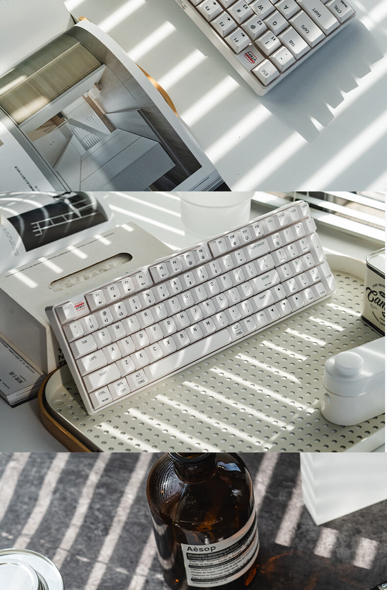 CHERRY K37W Wireless Bluetooth Tri-Mode MAC Keyboard RGB Backlit Mechanical Feel 98-Key Efficient Layout WIN/MAC Compatible 17