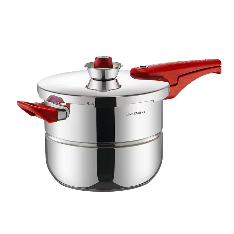 LINKFAIR 6L Stainless Steel Explosion-Proof Pressure Cooker for Home Use Compatible with Gas and Induction Cookers [JD Exclusive]