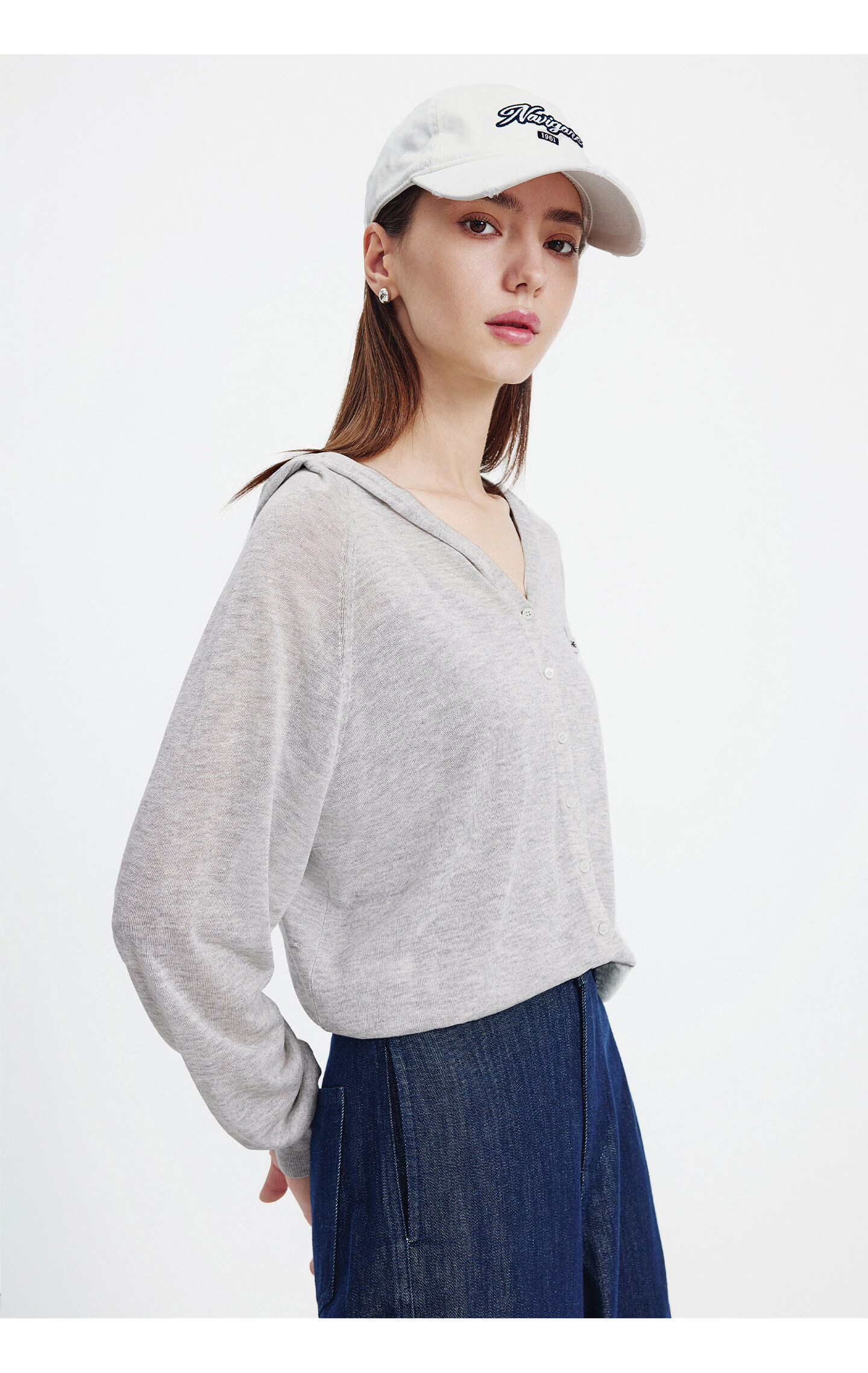Navigare [Celebrity Edition] Small Sailboat 26 New Women's Lightweight Hooded Knit Cardigan Air Conditioning Jacket 2314096504 49