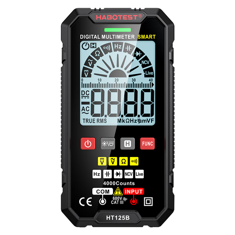 HABOTEST Huabo Smart Multimeter Anti-Burn High-Precision Thermometer Multimeter Ammeter HT125B Black and White Screen