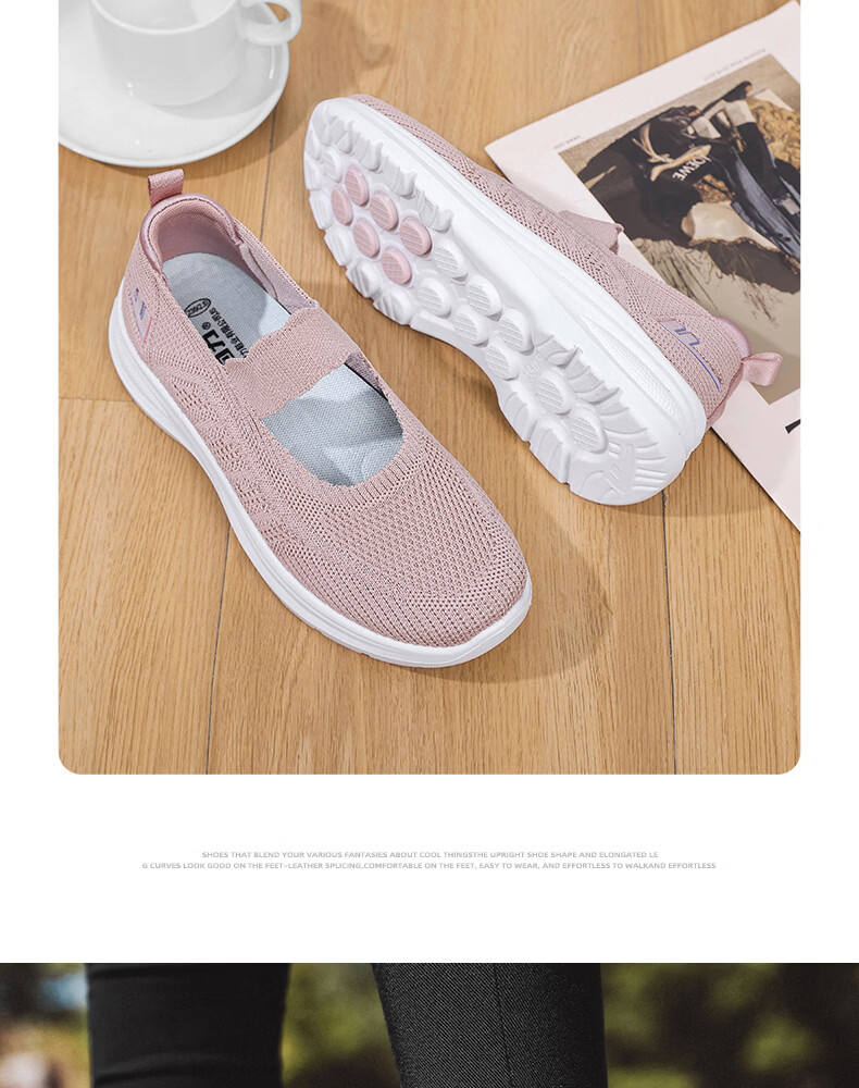 Warrior Women's Walking Shoes 2026 Summer New Breathable Mesh Soft Lightweight Elderly Shoes Pink Size 38 17