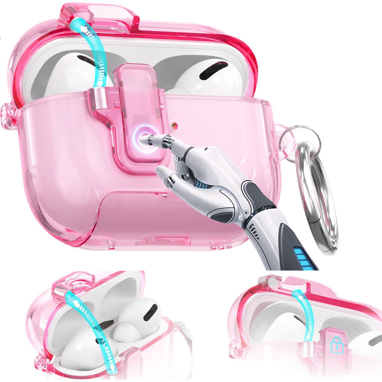 Защитный чехол Chuangsimi для AirPods Pro 3, прозрачно-синий, креативный, противоударный, устойчивый к царапинам, с откидной крышкой