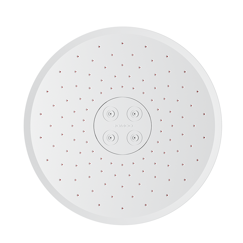 JOMOO Shower Head, Top Spray, Elegant White, Round, Dual Water Flow, Automatic Descaling Shower Head, G184011-1X01
