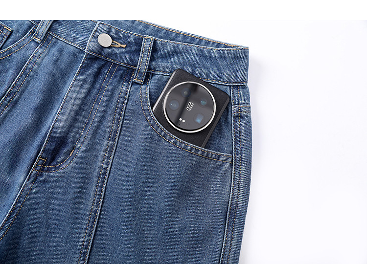Demana Structuralism Spring Cloud Oxygen Cotton High-Waist Cargo Pocket Segmented Loose Fit Petite Women's Jeans 13