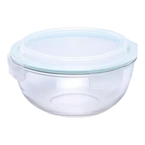 GLASSLOCK Tempered Glass Large Capacity Food Storage Heat-Resistant Salad Bowl Thick Round Microwave Soup Bowl Noodle Bowl 1000ml