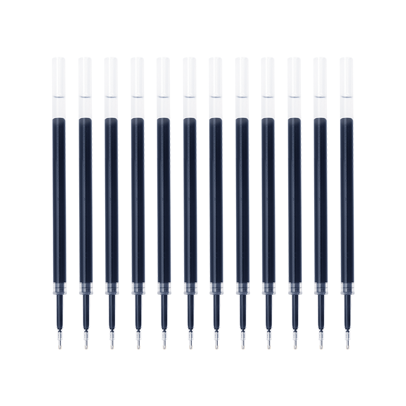 Dianshi Dual Ball Click Retractable Gel Pen Refill 0.5mm Needle Tip Large Capacity Student Office Homework Signature Pen Refill 1156-ZG [Blue] 12pcs/Box