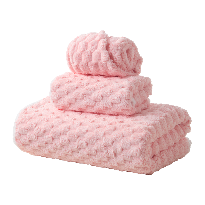 Grace 7A Antibacterial Family Set of 3: Towel + Bath Towel + Hair Drying Cap for Wome