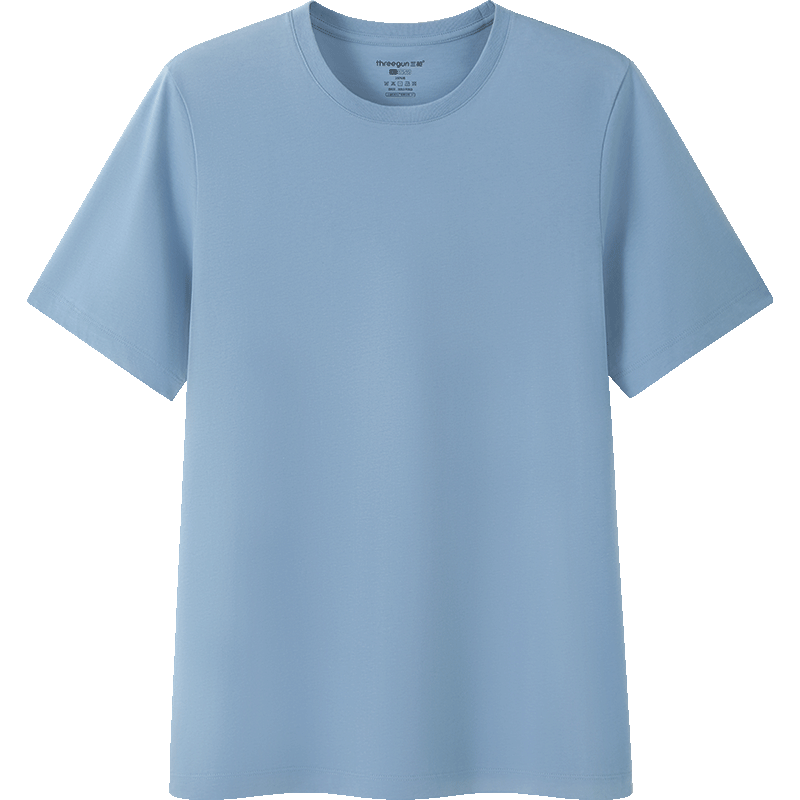Threegun [Pure Cotton Breathable] Men's T-Shirt Round Neck Short Sleeve Casual Basic Top