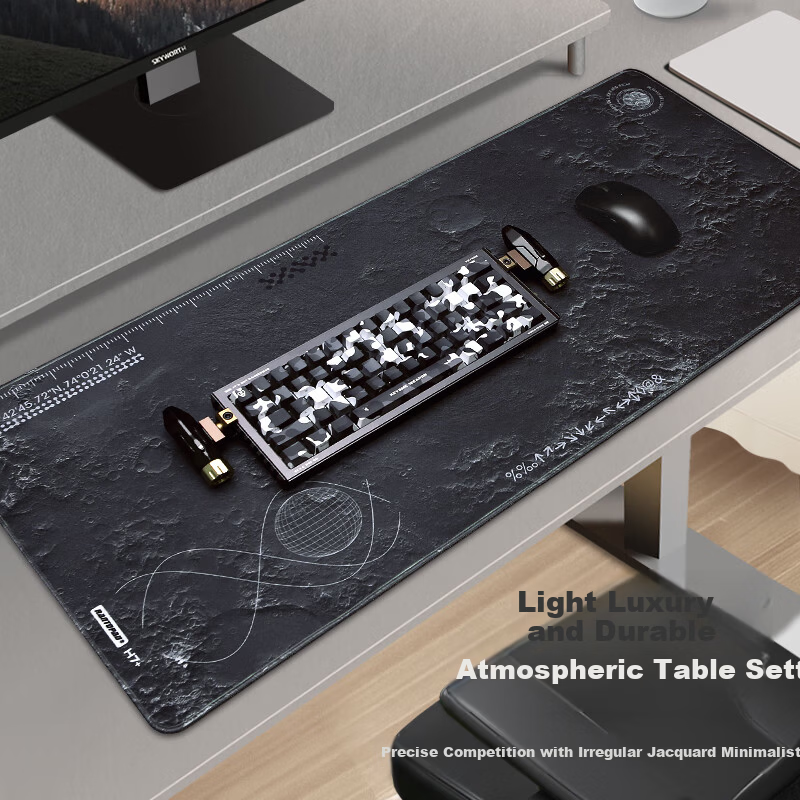 Rantopad H7+ Edge-Lined Gaming Mouse Pad Extra Large Jacquard Desk Mat Thickened Keyboard Mat Dark Gray