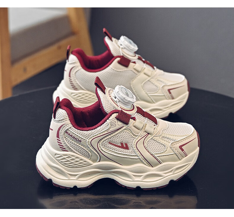 Warrior Kids Sports Shoes Girls Casual Soft Sole Dad Shoes Boys Lightweight Running Shoes WZ-1902 Pink Silver Gray Size 33 11