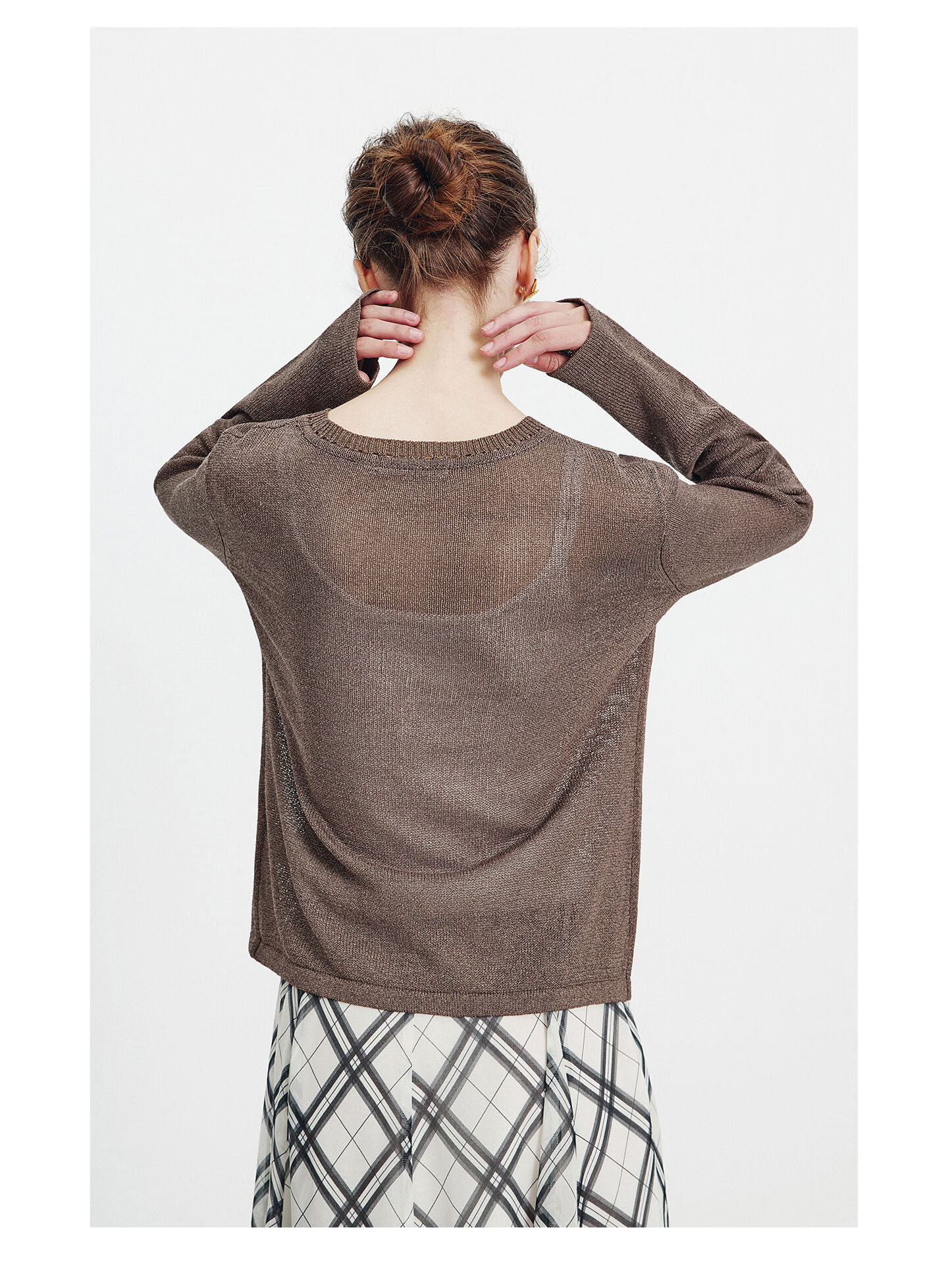 Navigare Fashion Week Same Style Small Sailboat 26 New Women's Lightweight Knit Round Neck Hollow Out Sweater Top 2314006501 48