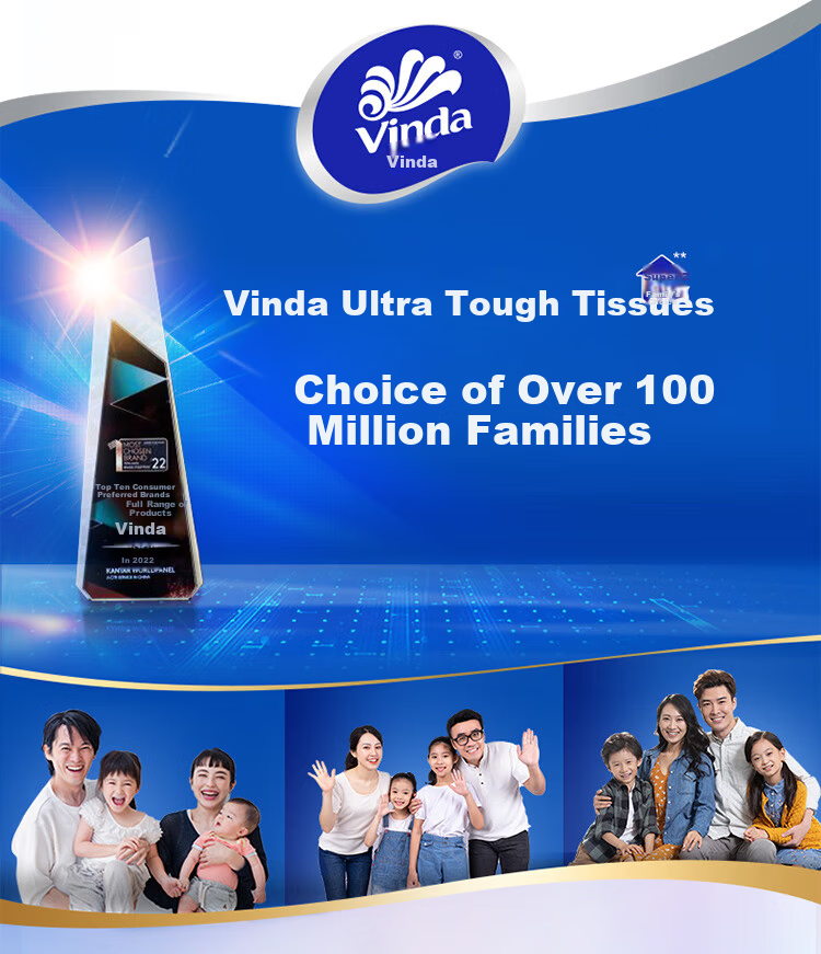 Vinda [Whole Bag] Core Roll Toilet Paper, V4073 Blue Classic, 2000g, 4-Ply, 200g*10 Rolls*6 Packs 5