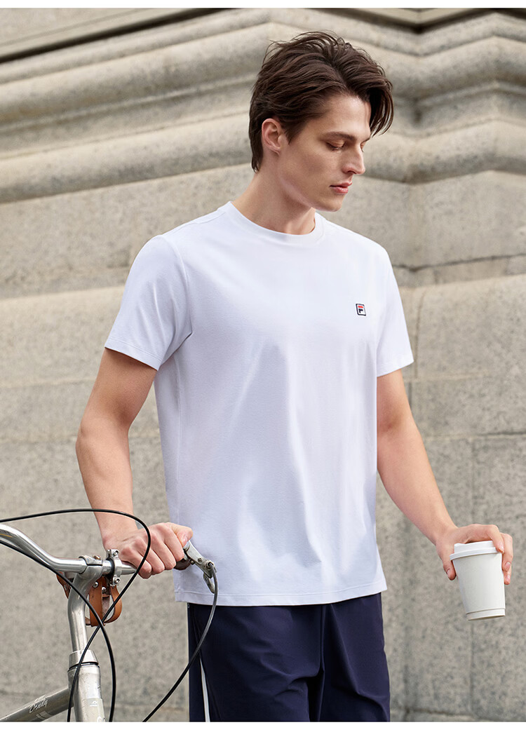 FILA Official Men's Short Sleeve T-Shirt 2026 Summer Tennis Moisture-Wicking Quick-Dry Knit Sun Protection Crew Neck Top 26