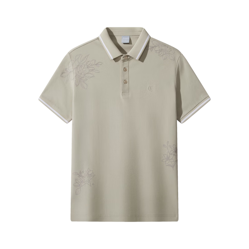 CABBEEN 200G Sorona Cool Touch Pique Polo Shirt Men Solid Color Embroidered 2026 Spring Short Sleeve Breathable Polo Shirt
