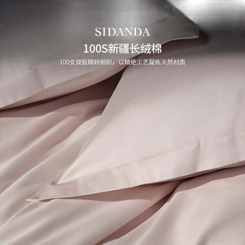 Комплект постельного белья SIDANDA, 100% хлопок, пододеяльник, простыня, 2 наволочки, размер "евростандарт" (200x230 см), серо-голубой