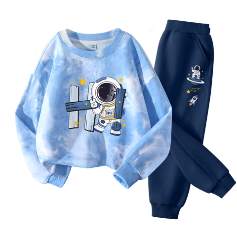 Baleno YBB Series Boys Tie-Dye Set 2026 Spring Autumn Stylish Cool Hoodie Children's Casual Two-Piece Set