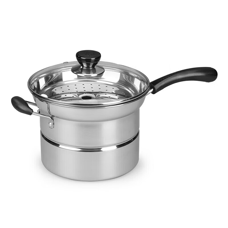 DESLON Multifunctional Noodle Pot Fryer Cooking Pot Soup Pot Multi-Purpose Cookware 22cm Stainless Steel Steamer DFS-D011