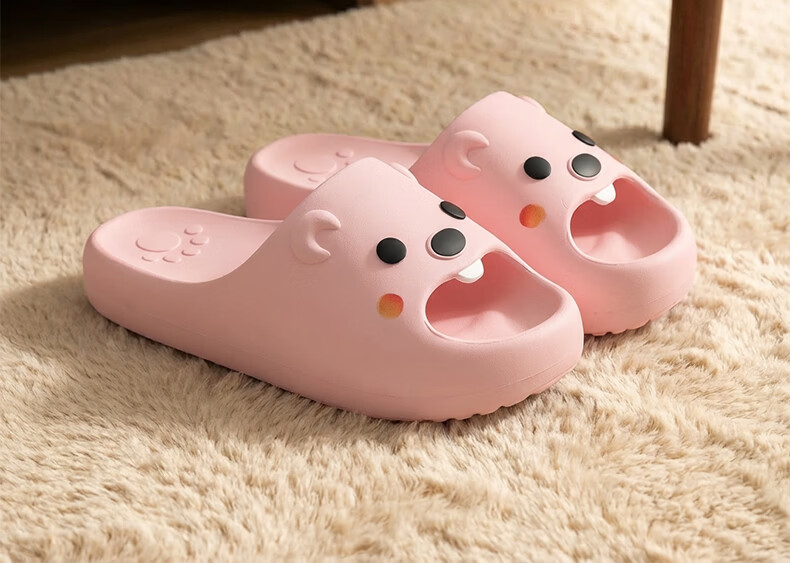 She Enjoy Cute Cartoon Style Indoor Bathroom Thick Sole Slippers 16