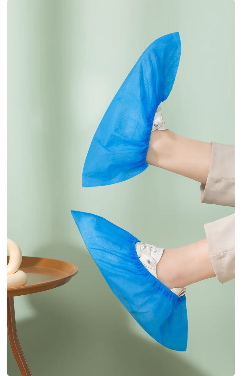 BWNK Disposable Shoe Covers, Non-Woven Fabric Shoe Covers [100 Pieces], Foot Covers, Thickened Breathable Enlarged Dust-Proof Non-Slip Wear-Resistant One Size Fits All 17
