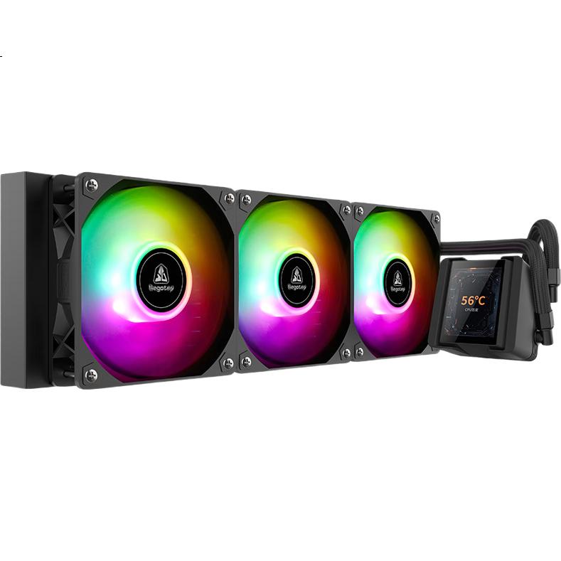 Система жидкостного охлаждения Segotep Ice Cool 360, черная, с LCD-экраном 2.4 дюйма, ARGB, поддержка Intel/AMD