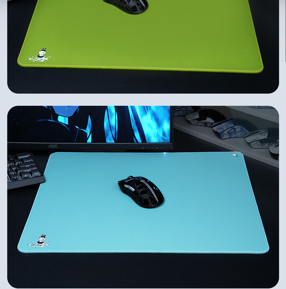Zhenhuo FPS Gaming Mouse Pad Solid Color Large Competitive Gaming Mat Blue 490x420mm Ultra-Low Edge Locking Rubber Base (L) 20