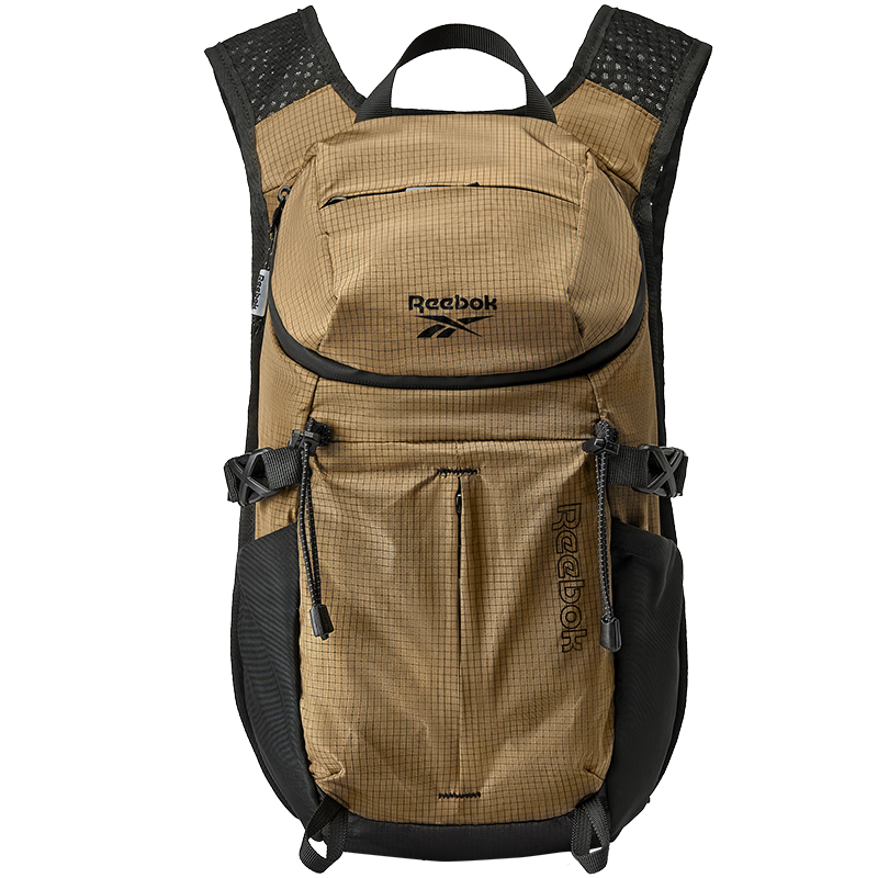 Reebok Lightweight Hiking Mountaineering Backpack Outdoor Sports Mountain Series Double Shoulder Bag Men Women Travel Backpack Suede Brown