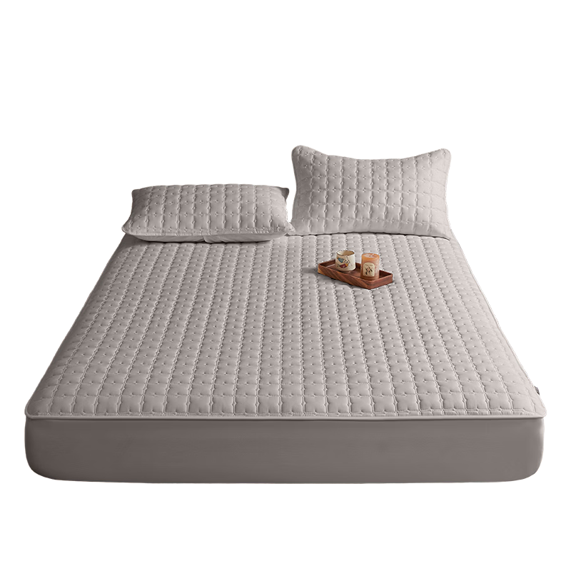 Grace Class A Antibacterial Quilted Washable Thickened Fitted Sheet Mattress Protector Dark Gray 2m