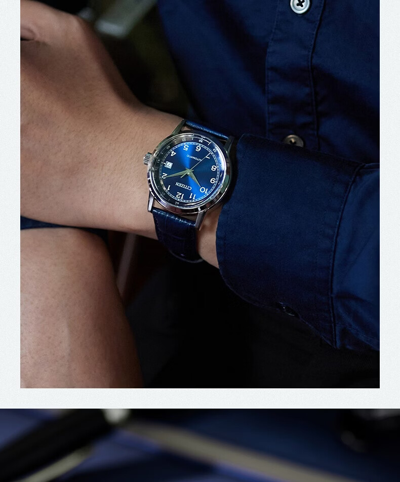CITIZEN Unisex Watch Japanese-Korean Automatic Mechanical Date Display Steel and Leather Strap Business Father's Day Gift NJ0210-05E 16
