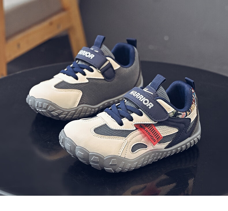 Warrior Kids Sports Shoes Boys Casual Training Shoes Girls Lightweight Running Shoes WZ-2106 Black Dark Gray Light Gray Size 32 12
