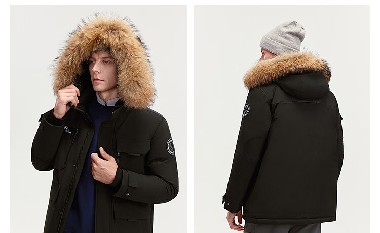 Bosideng 90% Down Jacket Unisex Couple Fashion Thickened Goose Down Large Fur Collar Mall Style Coat 16