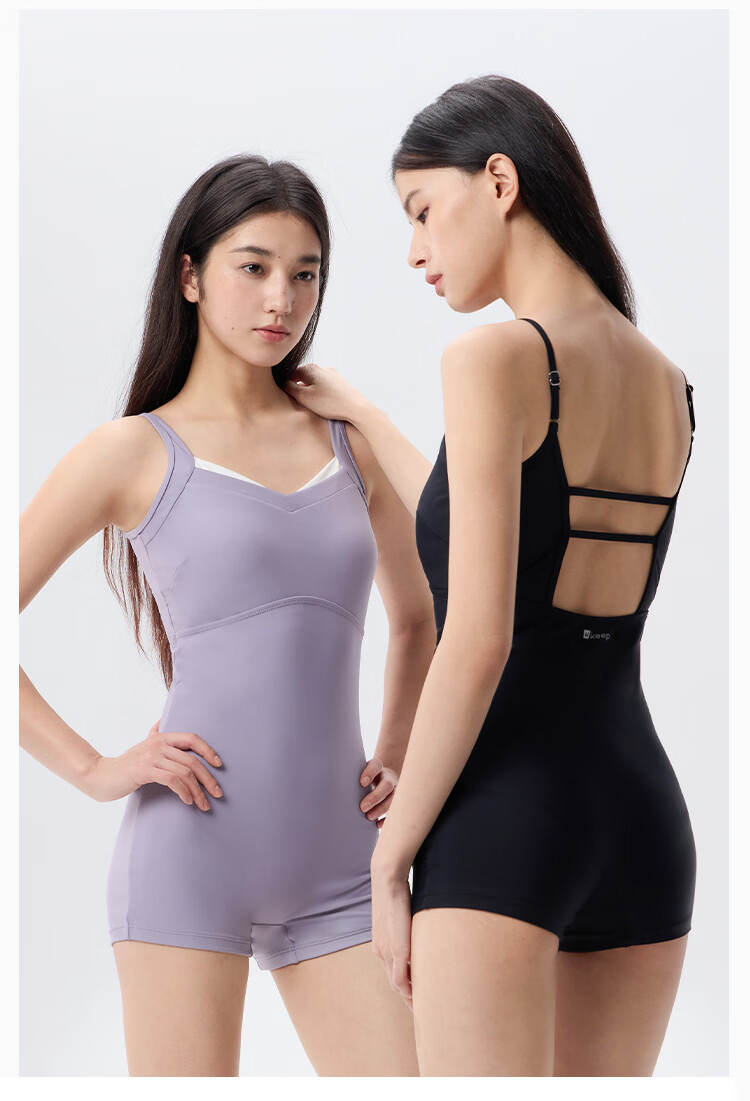 Keep Women's One-Piece Square-Leg High-End Casual Slimming Swimsuit 972 Black M 16